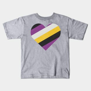 Non Binary Pride Heart Kids T-Shirt